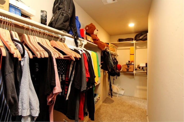 spacious closet with carpet floors