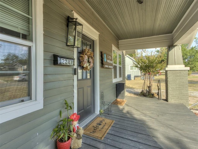 2247 NW 35th St, Oklahoma City, OK 73112 - deck featuring covered porch