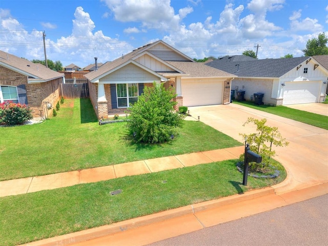 12929 NW 4th St, Yukon, OK 73099 - view of front of house featuring brick siding, an attached garage, and concrete driveway