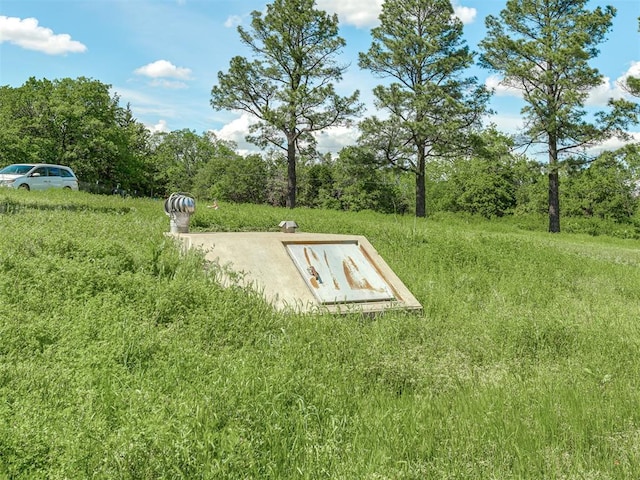 view of storm shelter