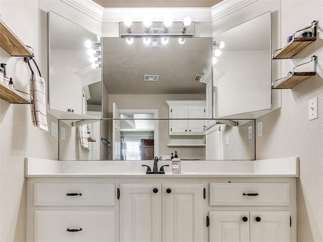 bathroom with vanity and visible vents