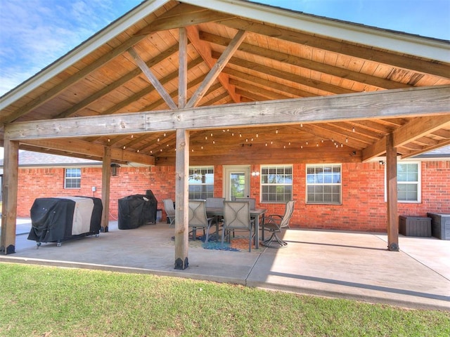 view of patio featuring grilling area