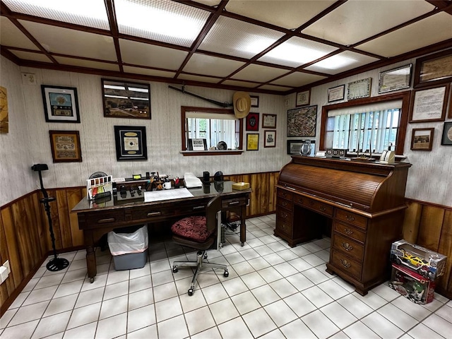 16296 N County Road 3264th Rd, Pauls Valley, OK 73075 - office with wood walls and a wainscoted wall