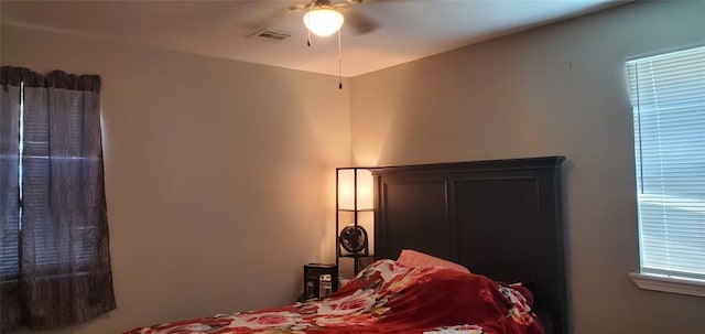 bedroom with visible vents