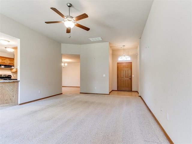 8233 Greer Way, Oklahoma City, OK 73132 - unfurnished room with a ceiling fan, light carpet, and baseboards