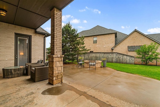 view of patio / terrace with fence