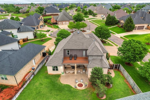 bird's eye view with a residential view