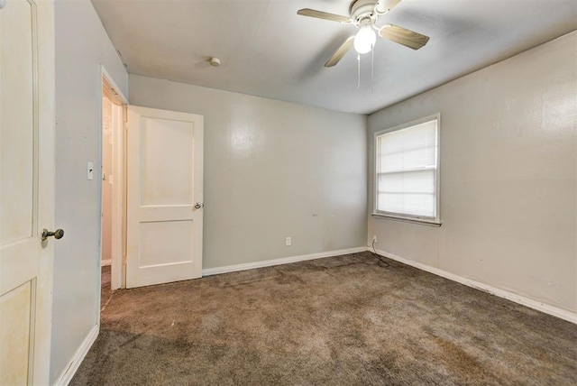 3924 Teal Dr, Del City, OK 73115 - empty room with carpet, ceiling fan, and baseboards