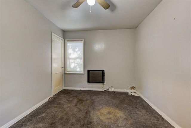 3924 Teal Dr, Del City, OK 73115 - unfurnished room featuring carpet floors, a ceiling fan, and baseboards