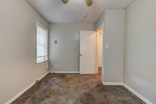 3924 Teal Dr, Del City, OK 73115 - carpeted empty room with ceiling fan and baseboards