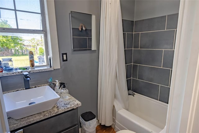 2717 SW 42nd St, Oklahoma City, OK 73119 - bathroom with shower / bath combo with shower curtain and vanity