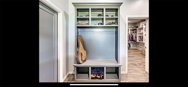 mudroom featuring wood finished floors
