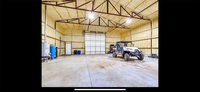 garage with water heater
