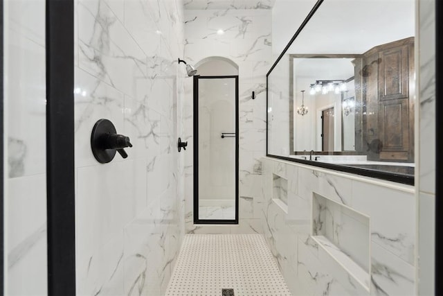 1111 Colonial Ave, Tuttle, OK 73089 - bathroom featuring a marble finish shower