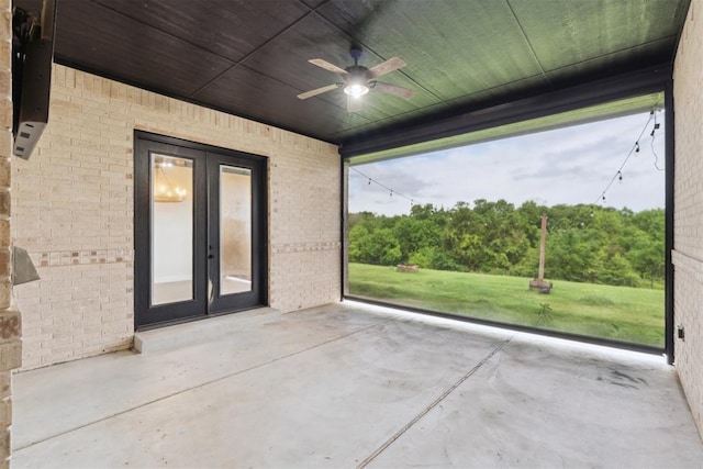 1111 Colonial Ave, Tuttle, OK 73089 - exterior space with french doors and ceiling fan