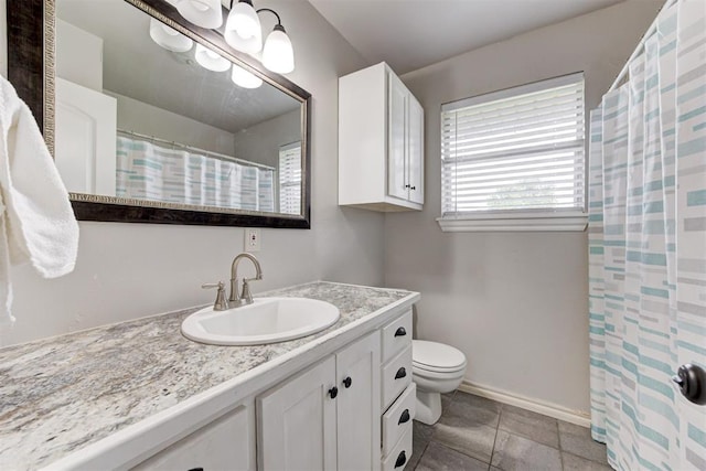 700 Redwood Dr, Noble, OK 73068 - full bathroom featuring vanity, tile patterned floors, and a shower with curtain