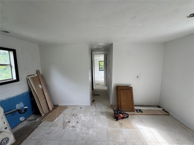 view of spare room