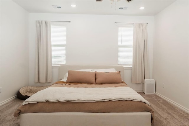 7310 S Brookwater Way, Stillwater, OK 74074 - carpeted bedroom with baseboards, recessed lighting, and visible vents