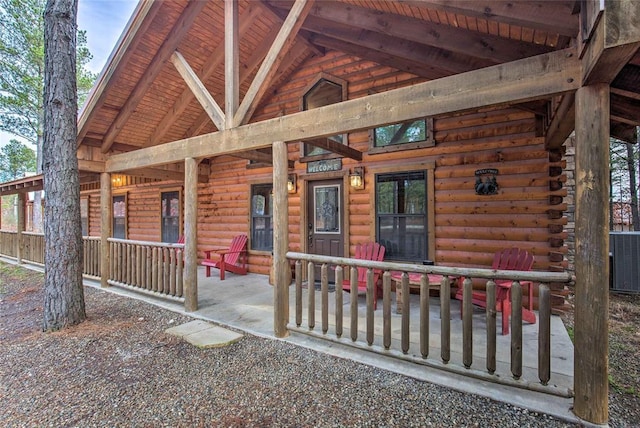 view of patio with a porch