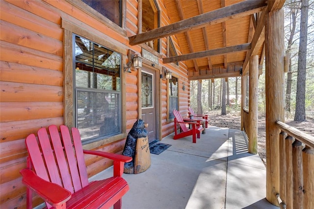 view of patio featuring covered porch
