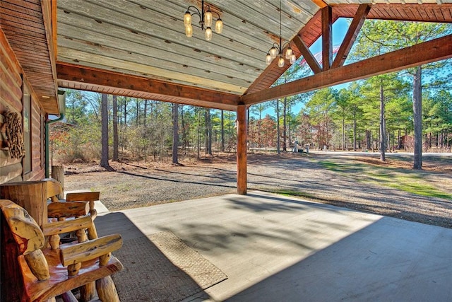 view of patio / terrace with view of scattered trees