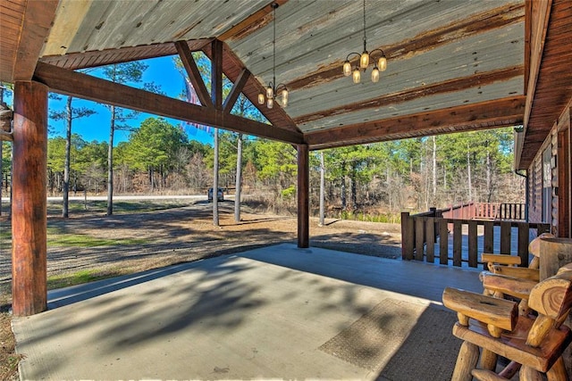 view of patio with view of scattered trees