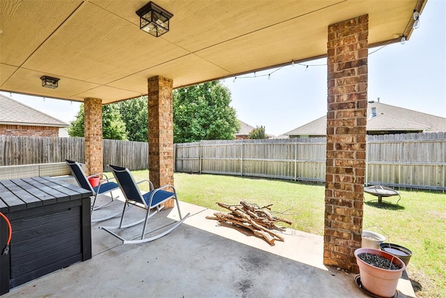 view of patio / terrace with a fenced backyard