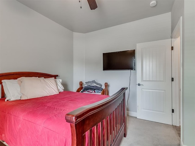 8509 NW 125th St, Oklahoma City, OK 73142 - bedroom featuring carpet floors, baseboards, and a ceiling fan