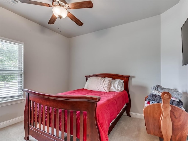 8509 NW 125th St, Oklahoma City, OK 73142 - bedroom featuring carpet flooring, baseboards, and ceiling fan