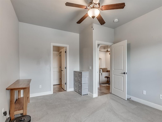 8509 NW 125th St, Oklahoma City, OK 73142 - unfurnished bedroom with carpet, baseboards, and ceiling fan