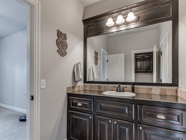 8509 NW 125th St, Oklahoma City, OK 73142 - bathroom featuring vanity and baseboards