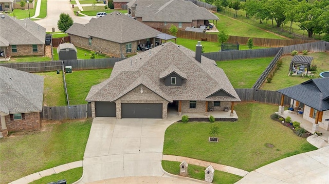 aerial perspective of suburban area