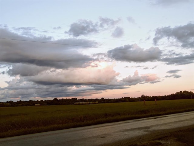 view of road featuring a rural view