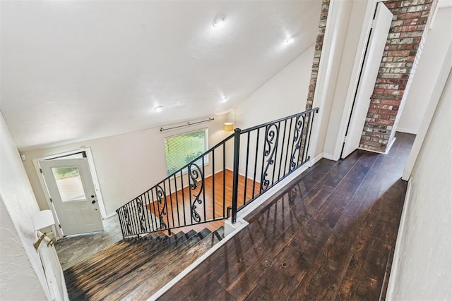 2220 NW 47th St, Oklahoma City, OK 73112 - stairs with wood finished floors and baseboards