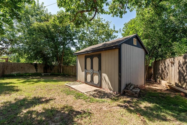 2220 NW 47th St, Oklahoma City, OK 73112 - view of shed featuring a fenced backyard