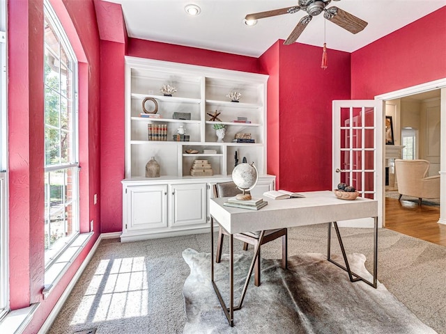 2417 Pawnee Xing, Edmond, OK 73034 - home office with a ceiling fan
