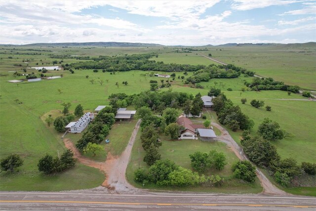 43016 State Highway 58, Carnegie, OK 73015 - birds eye view of property with a rural view