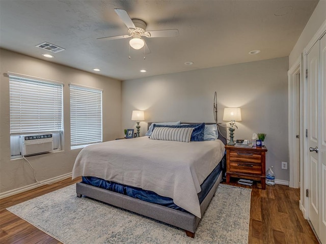 1072 County St Unit 2958, Tuttle, OK 73089 - bedroom with wood finished floors, baseboards, ceiling fan, and recessed lighting