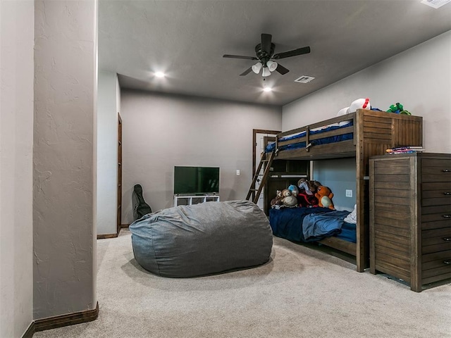 1808 Lago Dr, Moore, OK 73160 - carpeted bedroom with ceiling fan and baseboards