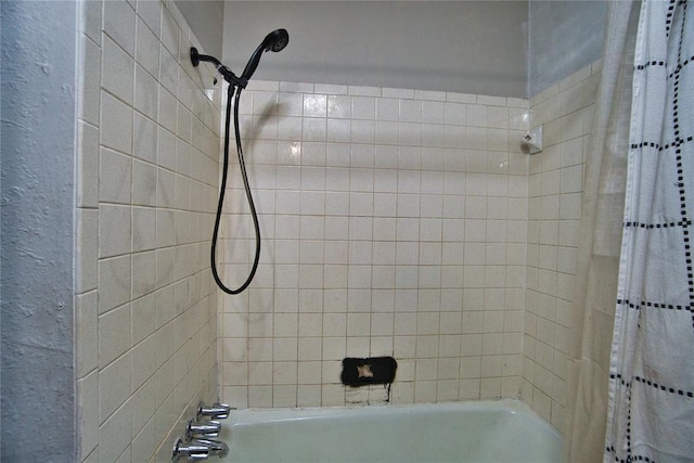 1208 Cathy Ln, Oklahoma City, OK 73110 - full bath with shower / bath combo and a textured wall