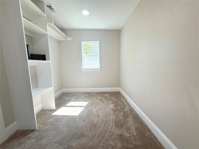 walk in closet featuring carpet floors