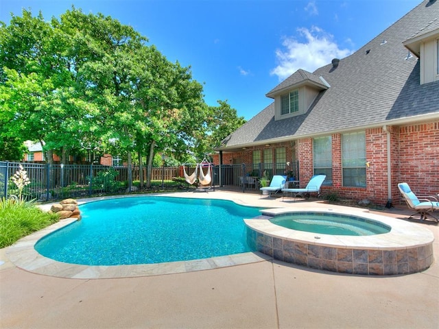 3133 Beacon Hill St, Edmond, OK 73034 - view of pool featuring a patio area and a pool with connected hot tub