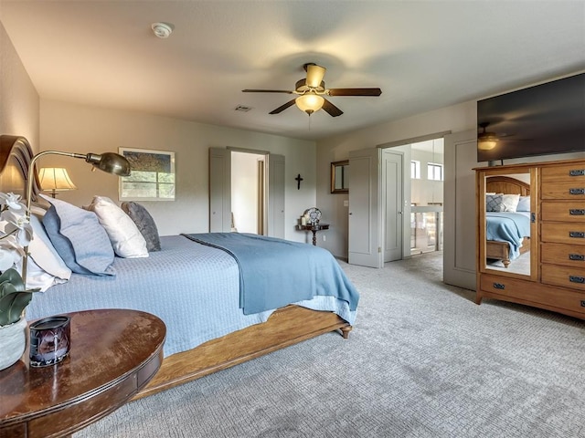 1011 Saint Andrews Dr, Edmond, OK 73025 - bedroom featuring carpet flooring and ceiling fan