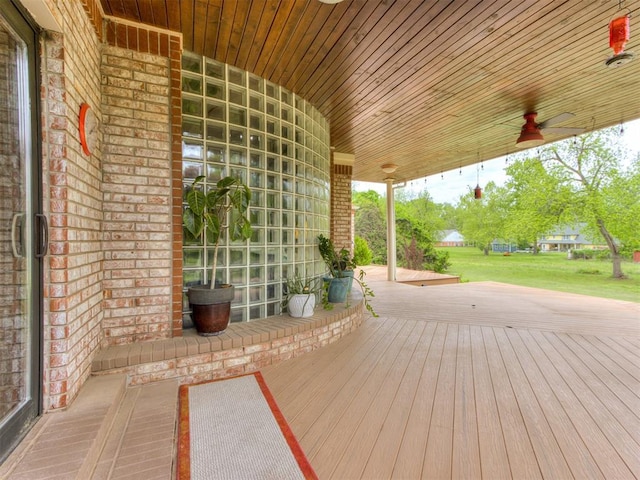 9408 S Caldwell Dr, Midwest City, OK 73130 - deck featuring ceiling fan