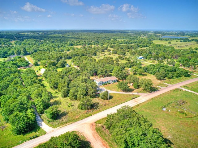 drone / aerial view featuring a view of trees