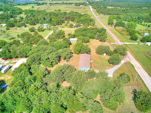 drone / aerial view with a rural view