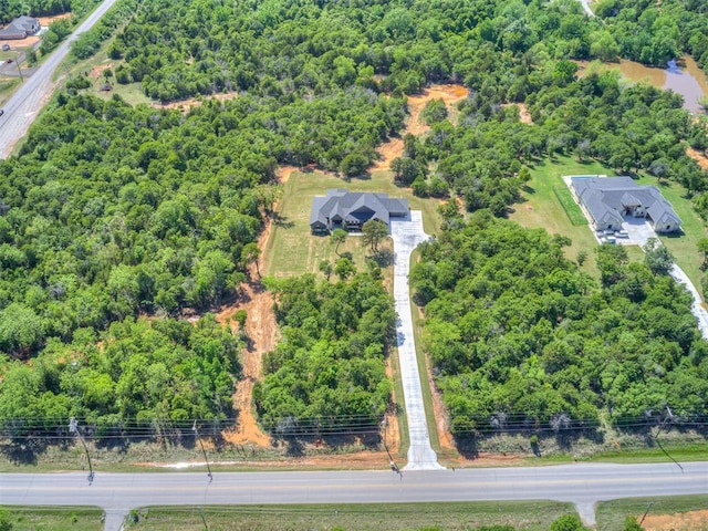 drone / aerial view of a forest