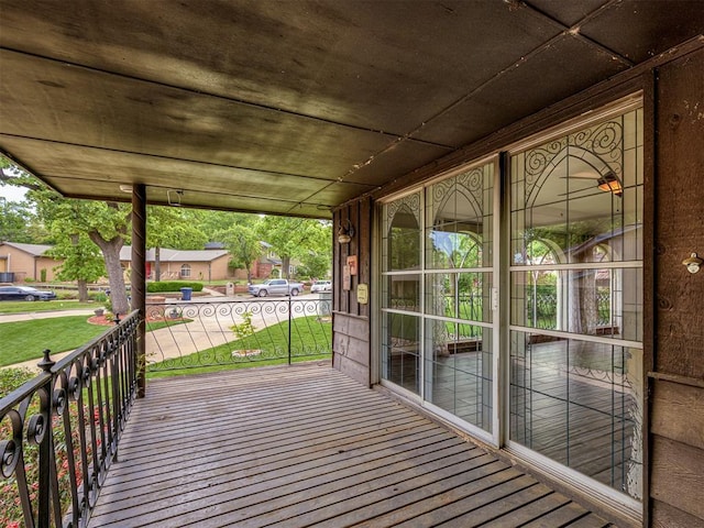 deck with covered porch