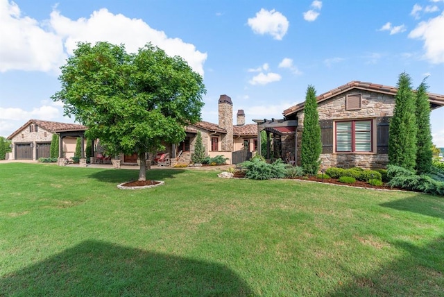 9639 Horizon Cir, Sperry, OK 74073 - exterior space with a detached garage