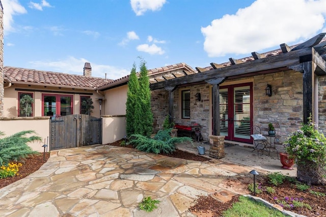 9639 Horizon Cir, Sperry, OK 74073 - exterior space with a gate and french doors